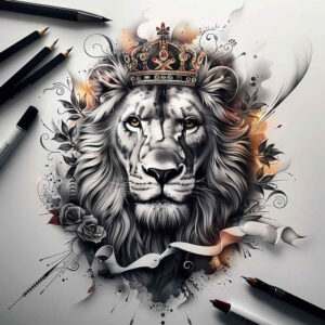 lions tattoo design ideas enhanced shading muscular represents endurance
