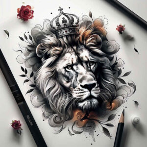 lions tattoo design ideas Surrealism bizarre muscular shows strength