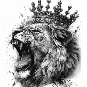 lions tattoo design ideas Surrealism otherworldly natural pose for sternum