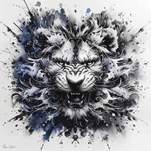 lions tattoo design ideas decorative flourishes natural pose represents courage