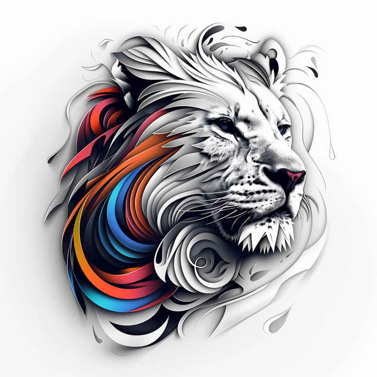 lions tattoo design ideas Realism precise gradient natural texture for shoulder