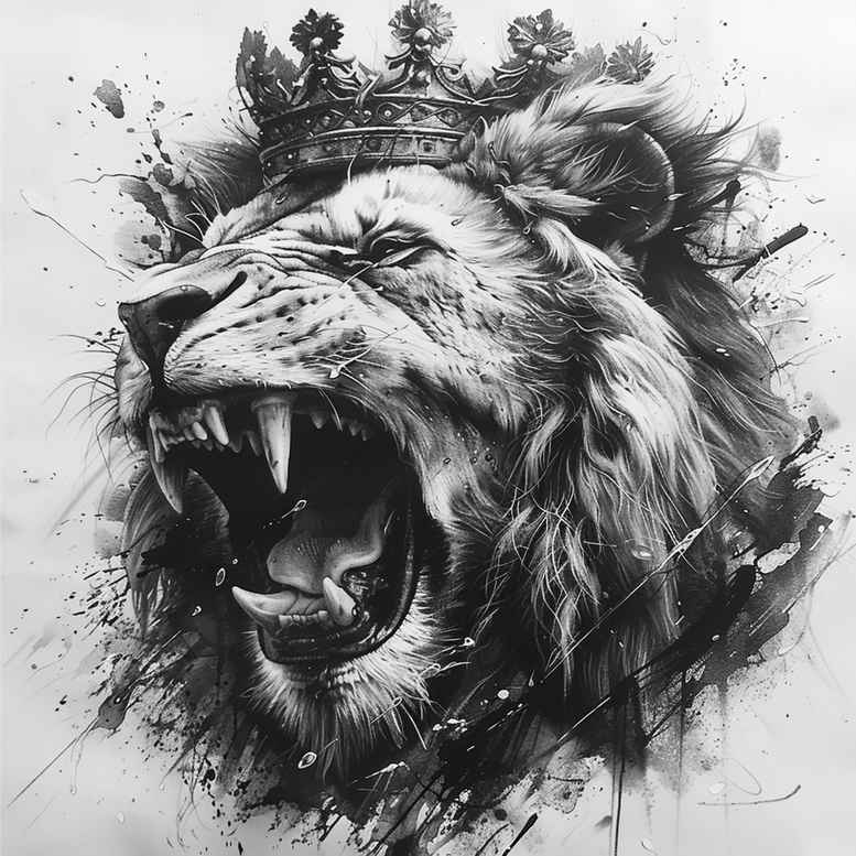 lions tattoo design ideas rich blacks natural texture symbol of courage