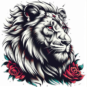 lions tattoo design ideas Realism illusion of depth naturalistic shows determination
