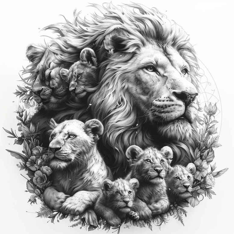 lions tattoo design ideas solid blacks protective spirit courage and power