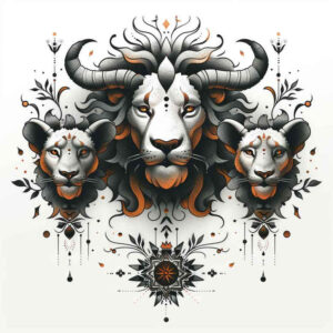 lions tattoo design ideas bold outline protective spirit determination and power