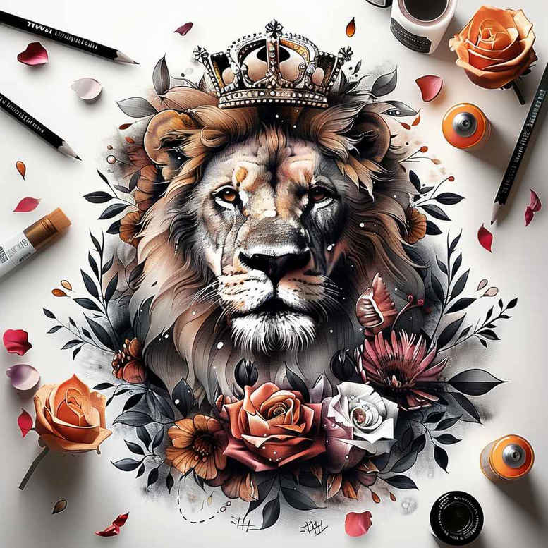 lions tattoo design ideas layered shading roaring for biceps