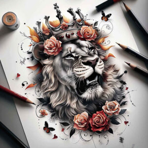 lions tattoo design ideas Realism crisp detail roaring for nape