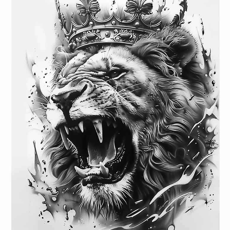 lions tattoo design ideas color blending roaring for upper chest