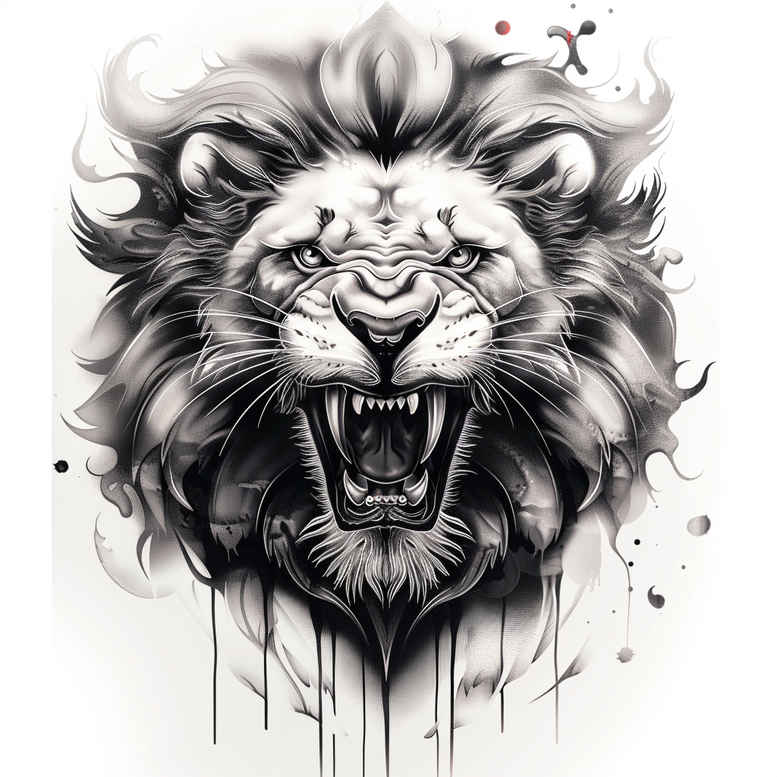 lions tattoo design ideas Realism smooth gradients roaring shows endurance