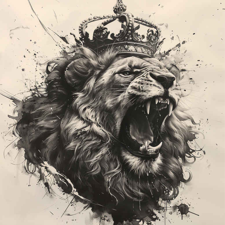 lions tattoo design ideas Realism seamless blend shadow play embodying determination