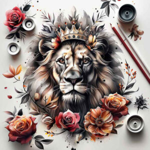 lions tattoo design ideas Surrealism symbolic shadow play for wrist