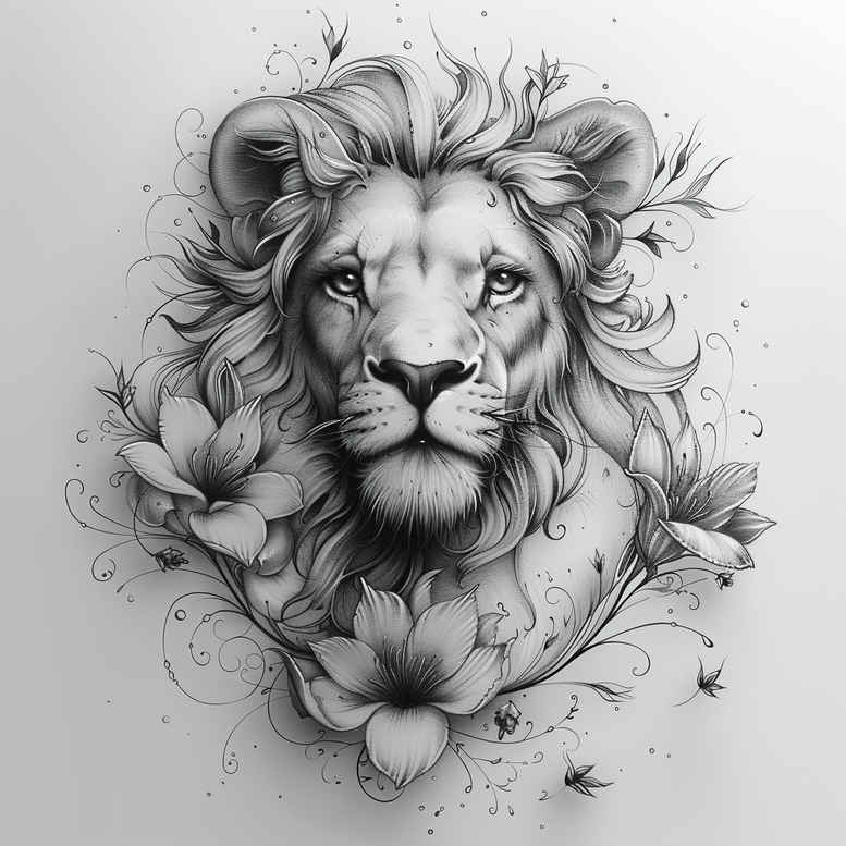 lions tattoo design ideas textural detail shadow play perseverance and power