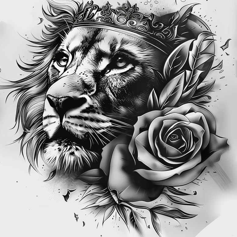 lions tattoo design ideas layered inks shadow play shows perseverance