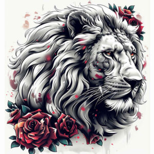 lions tattoo design ideas Realism ultra detailed sharp eyes for upper back