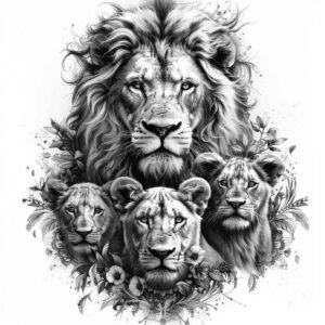 lions tattoo design ideas crisp sharp eyes for upper chest