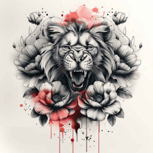 lions tattoo design ideas accent shading sharp eyes symbol of courage