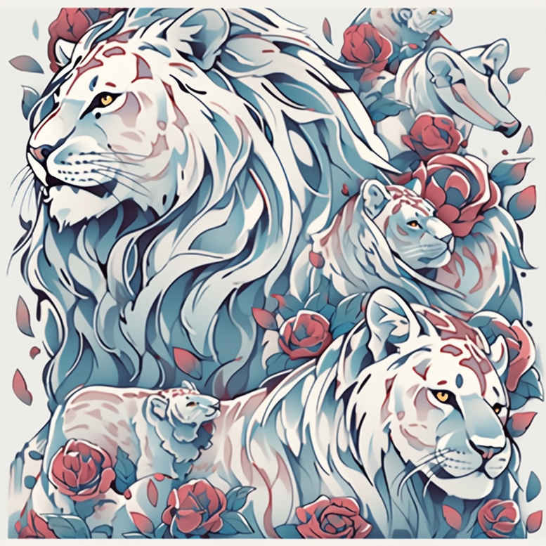lions tattoo design ideas vivid gradients sharp eyes symbol of courage
