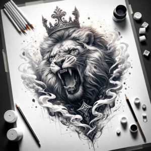 lions tattoo design ideas mirrored effect strength for heel