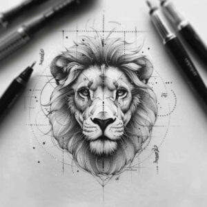 lions tattoo design ideas strong outlines strength for neck