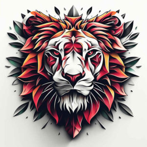 lions tattoo design ideas Realism natural tones strong for spine