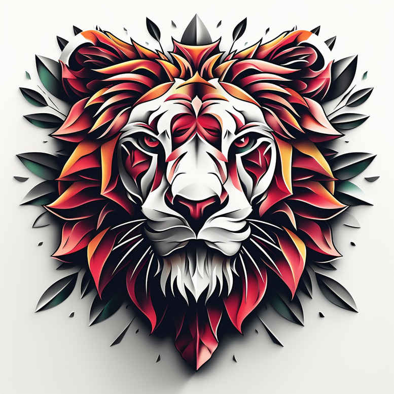 lions tattoo design ideas Realism natural tones strong for spine