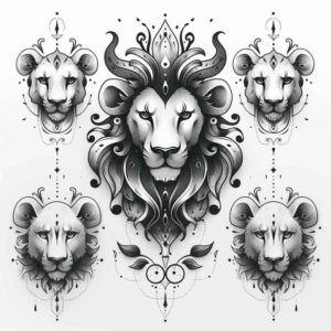 lions tattoo design ideas Realism full detail strong symbol of endurance
