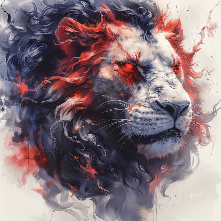 lions tattoo design ideas Surrealism abstract strong symbolising endurance