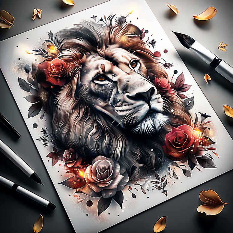 lions tattoo design ideas macro symbolic for upper back