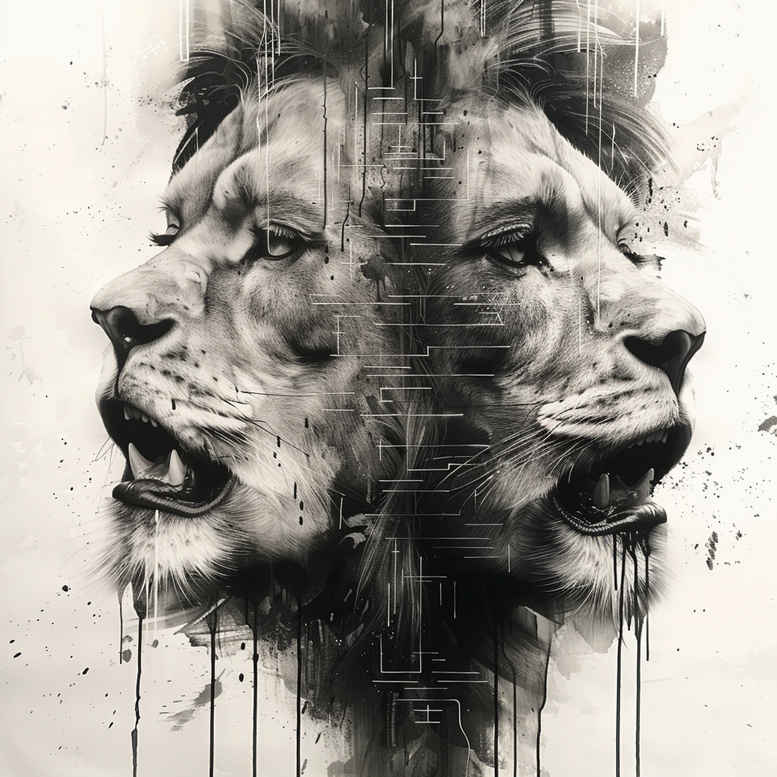 lions tattoo design ideas hyper-detailed tribal motifs represents determination