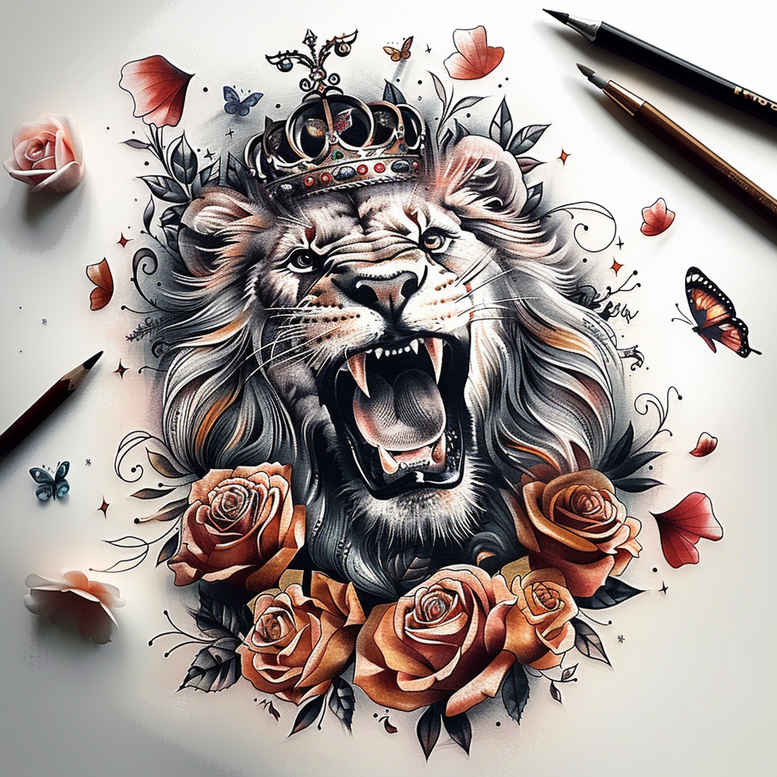 lions tattoo design ideas bold motifs tribal motifs stands for determination
