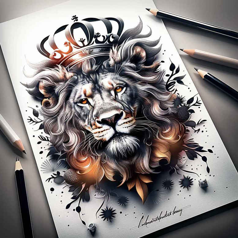 lions tattoo design ideas Realism natural contours tribal motifs symbolising strength