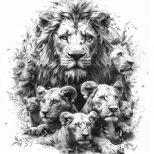 lions tattoo design ideas Surrealism melted shapes wild for stomach