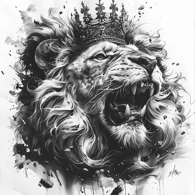lions tattoo design ideas Neotraditional vivid color wild for triceps