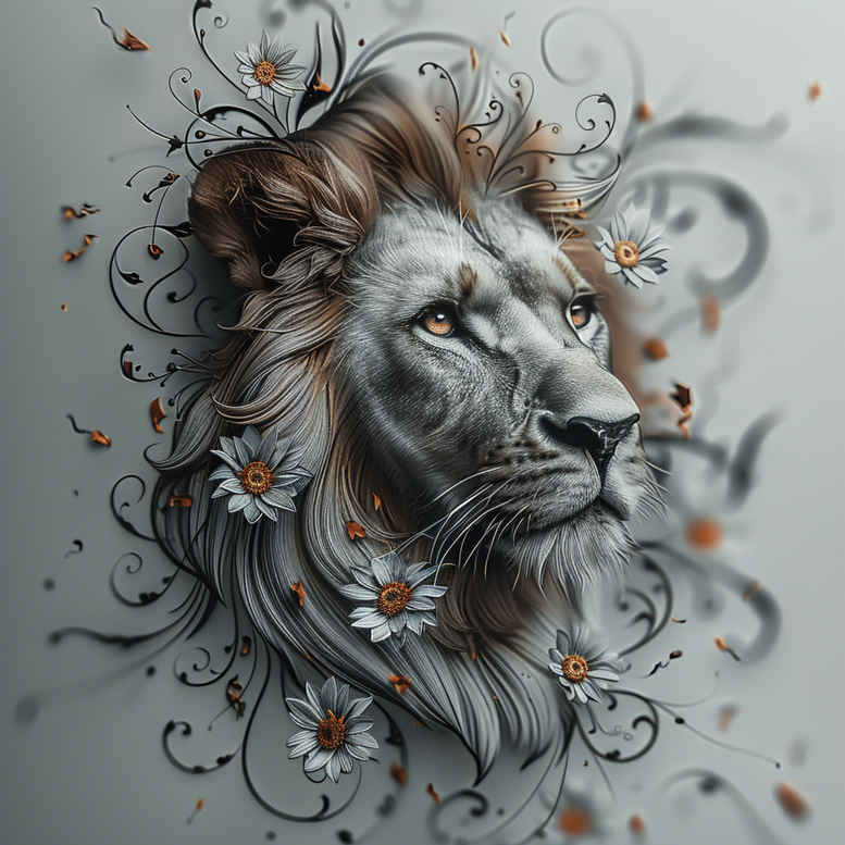 lions tattoo design ideas Realism realistic dimension wild nature for inner arm