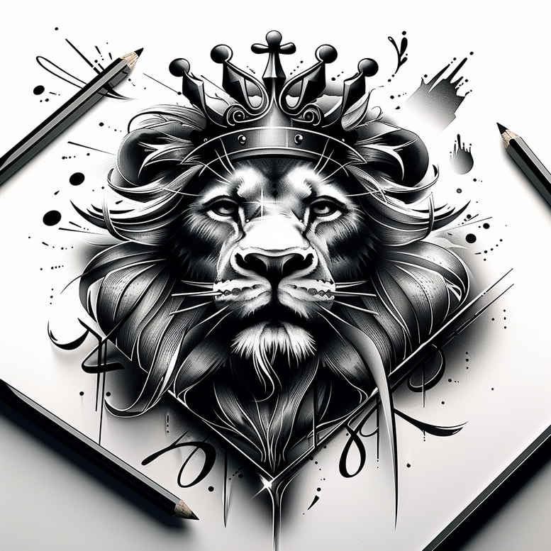 lions tattoo design ideas precise lines wild nature for spine