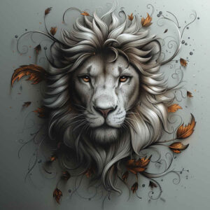 tribal-lion – tattoo design ideas free ai generated – surrealism-hallucinatory – for-hand – Gallery: lions-inkby-ai