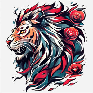 warrior-lion – tattoo design ideas free ai generated – realism-optical-depth – for-heel – Gallery: lions-inkby-ai