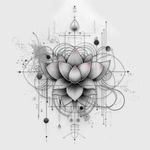 artistic-lotus – tattoo design ideas free ai generated – clear-cut – for-ankle – Gallery: lotuses-inkby-ai