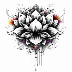 artistic-lotus – tattoo design ideas free ai generated – uncluttered – for-arm – Gallery: lotuses-inkby-ai