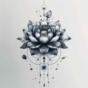 fine-line-lotus – tattoo design ideas free ai generated – quiet – for-full-back – Gallery: lotuses-inkby-ai