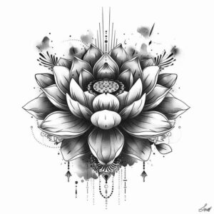 for-women – tattoo design ideas free ai generated – soft-touch – for-nape – Gallery: lotuses-inkby-ai