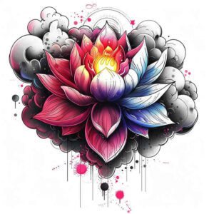 geometric-lotus – tattoo design ideas free ai generated – pure-shape – for-ribs – Gallery: lotuses-inkby-ai