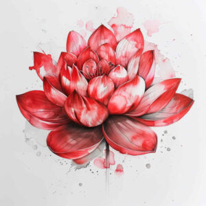 lotus-and-calm – tattoo design ideas free ai generated – symbolic – for-sternum – Gallery: lotuses-inkby-ai