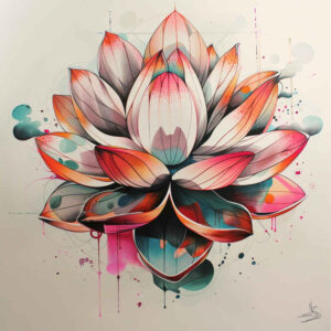 lotus-and-nature – tattoo design ideas free ai generated – micro-art – for-stomach – Gallery: lotuses-inkby-ai