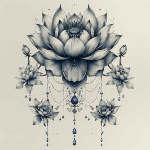 lotus-and-shadow – tattoo design ideas free ai generated – unembellished – for-wrist – Gallery: lotuses-inkby-ai