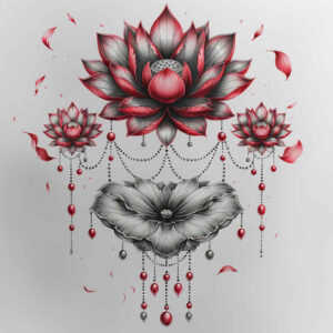 lotus-as-spiritual-symbol – tattoo design ideas free ai generated – soft-curve – for-palm – Gallery: lotuses-inkby-ai