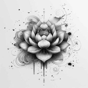 lotus-as-talisman – tattoo design ideas free ai generated – gentle – for-scapula – Gallery: lotuses-inkby-ai
