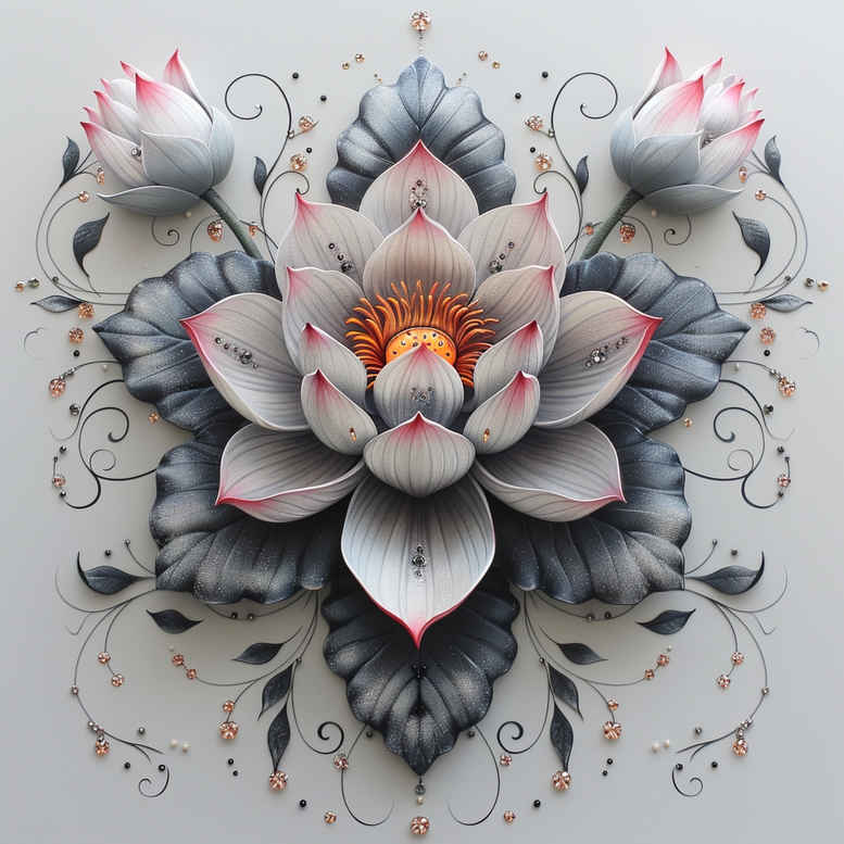 lotus-as-talisman – tattoo design ideas free ai generated – sparse – for-inner-arm – Gallery: lotuses-inkby-ai