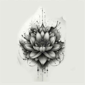 lotus-balance-symbol – tattoo design ideas free ai generated – short-stroke – for-toe – Gallery: lotuses-inkby-ai