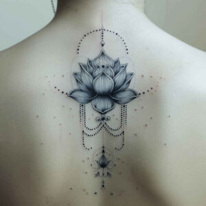 lotus-in-motion – tattoo design ideas free ai generated – concise – for-scapula – Gallery: lotuses-inkby-ai